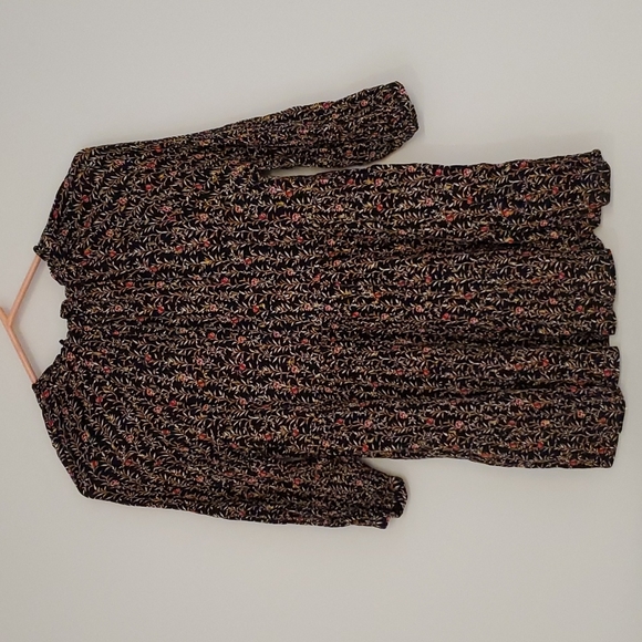 •Floral print•metallic gold accent•smock baby doll•Small - Picture 6 of 11